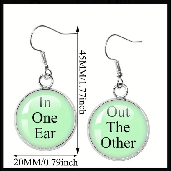 Bubble Style Fun Green and Silver Drop Earrings - Picture 2 of 4